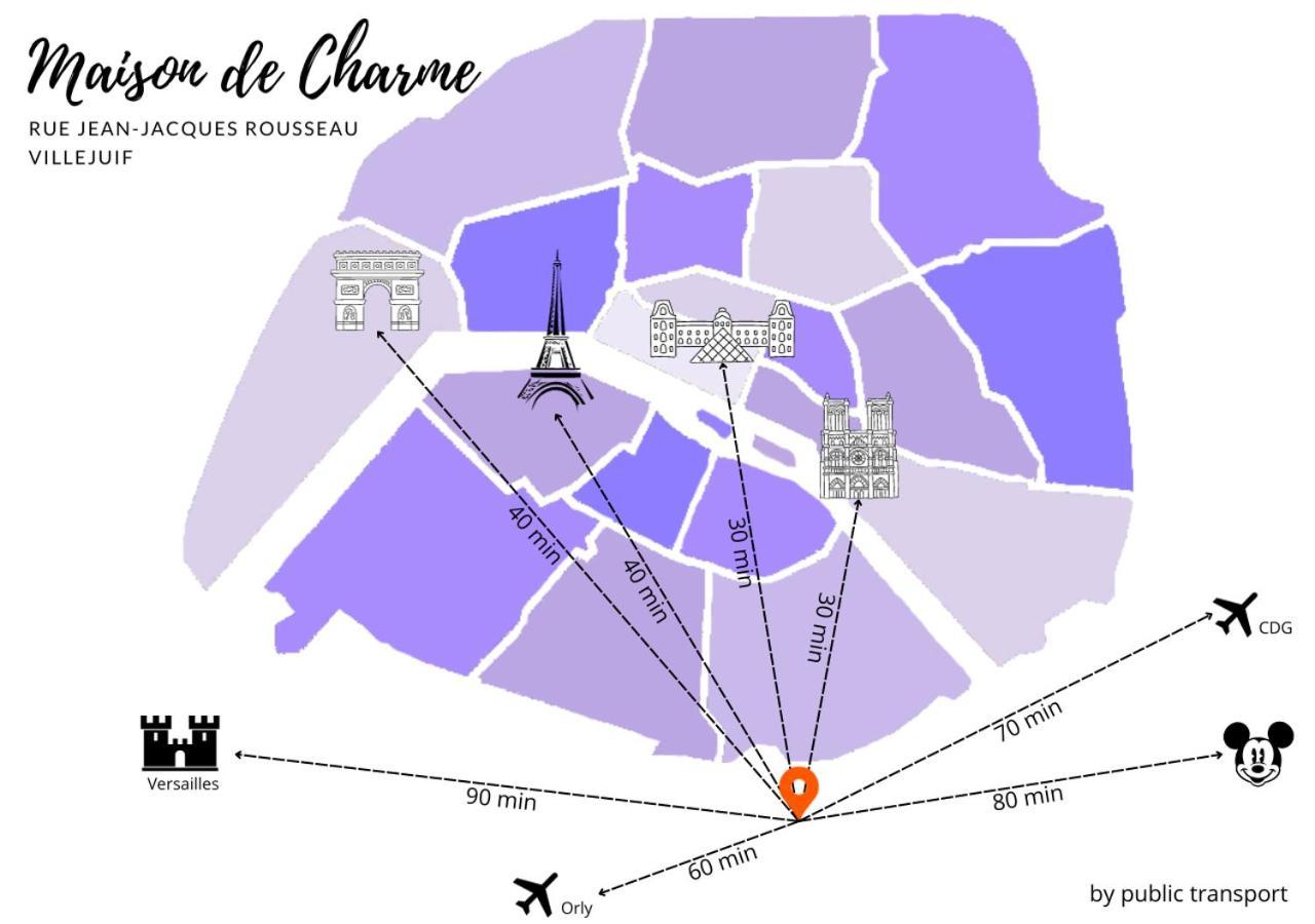 Maison De Charme - Parking Gratuit Pres De Paris & Metro Villejuif Exterior photo